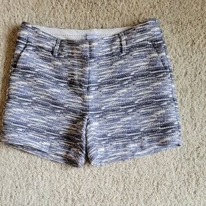 Textured Blue and Cream Shorts Katherine Barclay 14 1/2" Waist 4 1/4" Inseam